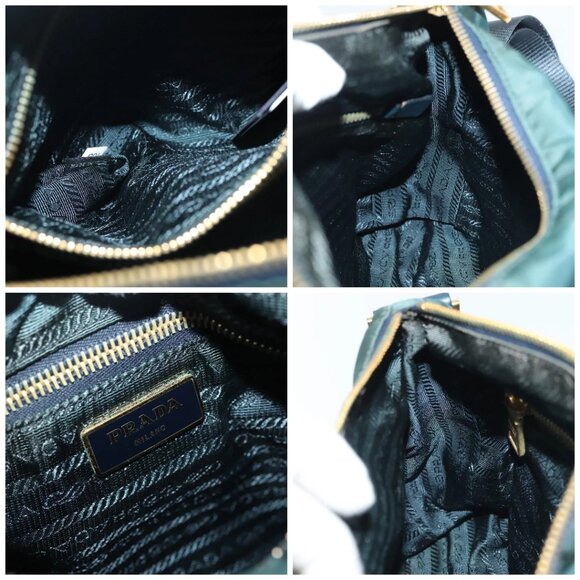 PRADA Shoulder Bag Nylon Green Gold Auth 136672 - Picture 15 of 16